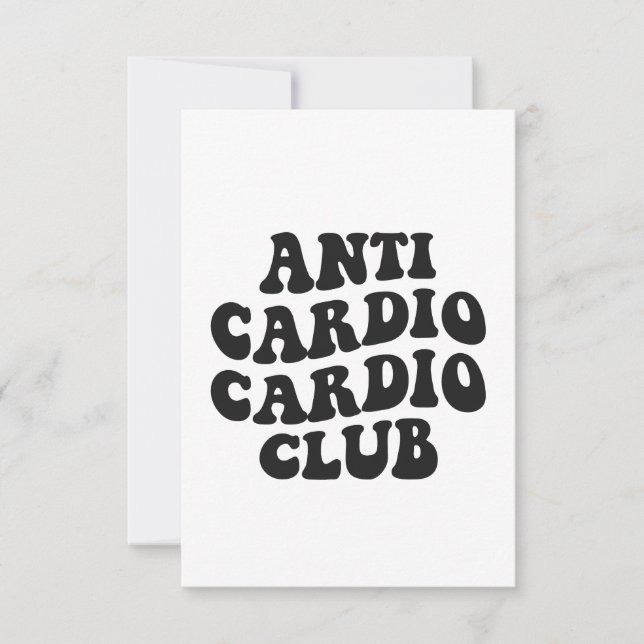 Anti Cardio Club Funny Gym Fitness Coach Geschenk Dankeskarte (Vorderseite)