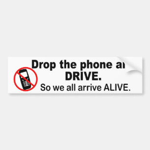 Anti-Cell Phone & Driving Bumper Sticker Autoaufkleber