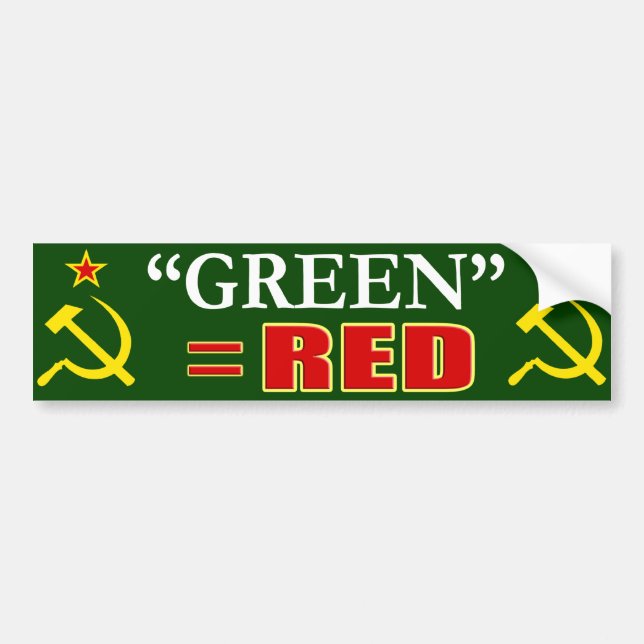 Anti-Demokrat-Autoaufkleber "Green is New Red" Autoaufkleber (Vorne)