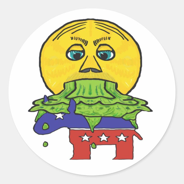 Anti-Demokrat Runder Aufkleber (Vorderseite)