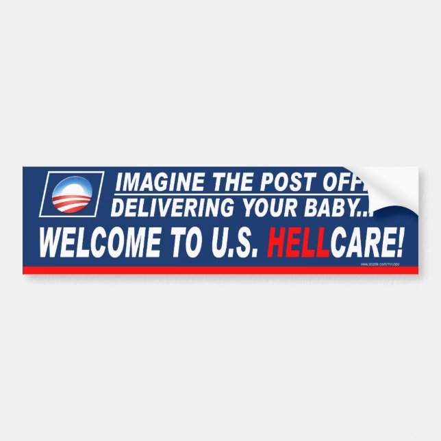 Anti-Demokrat "Willkommen in der US-Höllenpflege!" Autoaufkleber (Vorne)