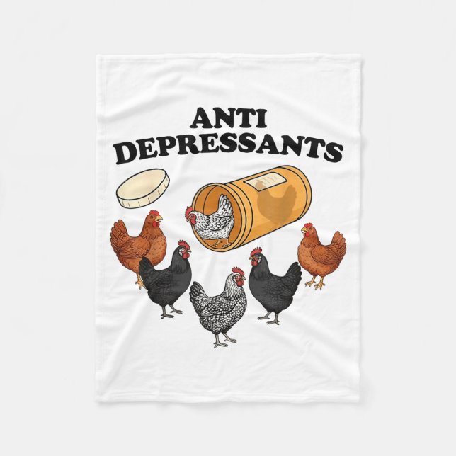 Anti Depressants Chicken  Fleecedecke (Vorderseite)