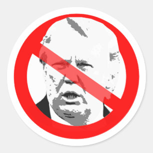 Anti-Donald Trump-Demenz hat das Gesicht überschri Runder Aufkleber