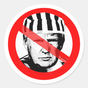 Anti Donald Trump Gefangener hat das Gesicht übers Runder Aufkleber