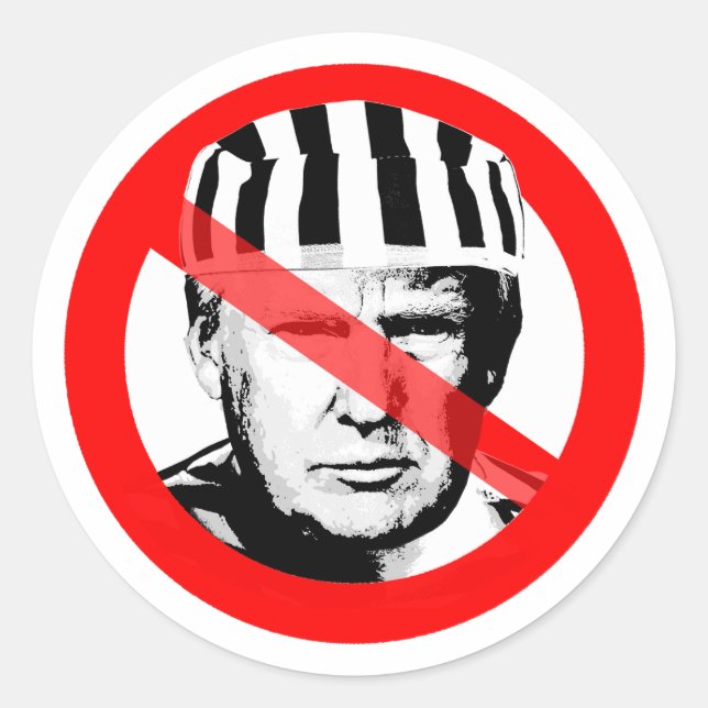 Anti Donald Trump Gefangener hat das Gesicht übers Runder Aufkleber (Vorderseite)