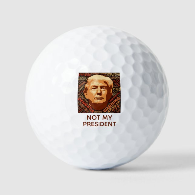 Anti Donald Trump nicht mein politischer Präsident Golfball (Vorderseite)