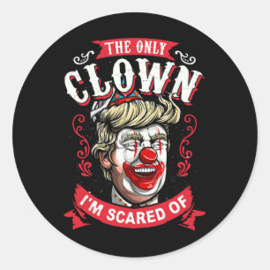 Anti Donald Trump T Shirt Funny Clown Resist Men W Runder Aufkleber