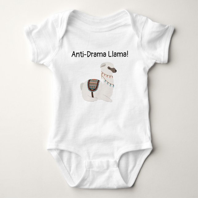 Anti-Drama Llama Baby Strampler (Vorderseite)