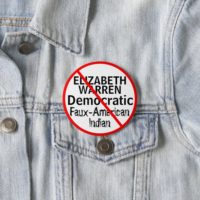 Anti-Elisabeth Warren Demokratisches Party Button (Beispiel)