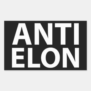 ANTI ELON RECHTECKIGER AUFKLEBER