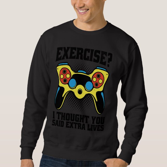 Anti Exercise  Gamer PC Gaming Console Gaming Retr Sweatshirt (Vorderseite)