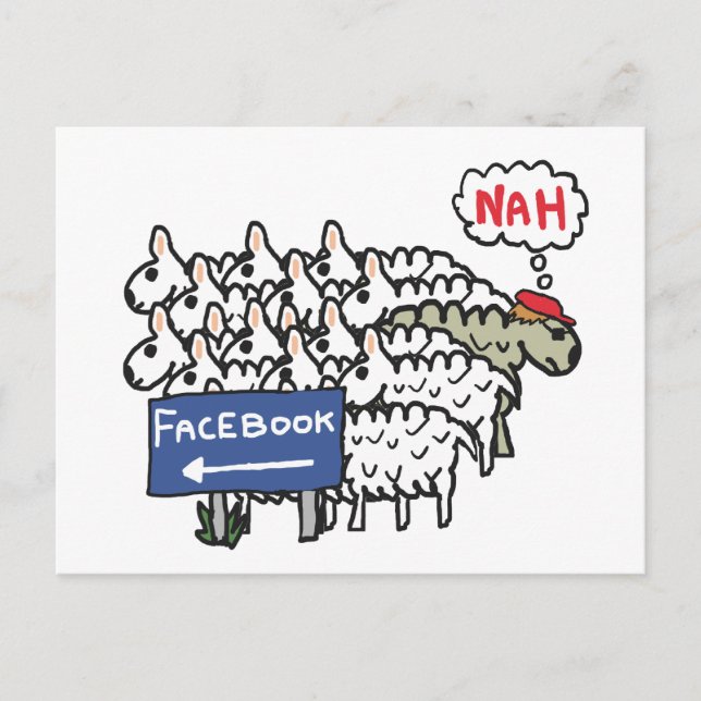 Anti Facebook Postkarte (Vorderseite)