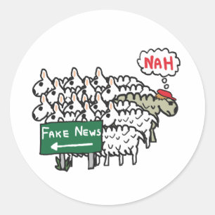 Anti-Fake-News Runder Aufkleber