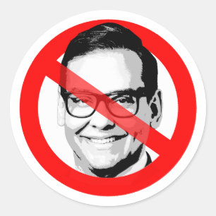 Anti George Santos überquerte das Gesicht Runder Aufkleber