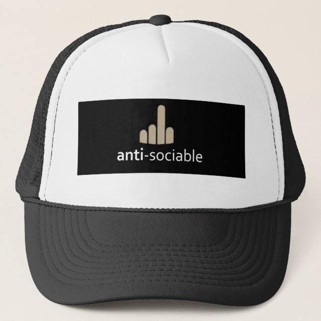 Anti-Geselliger Hut Truckerkappe (Vorderseite)
