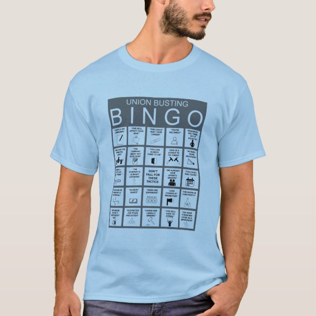Anti Gewerkschaft Bingo T - Shirt (Vorderseite)
