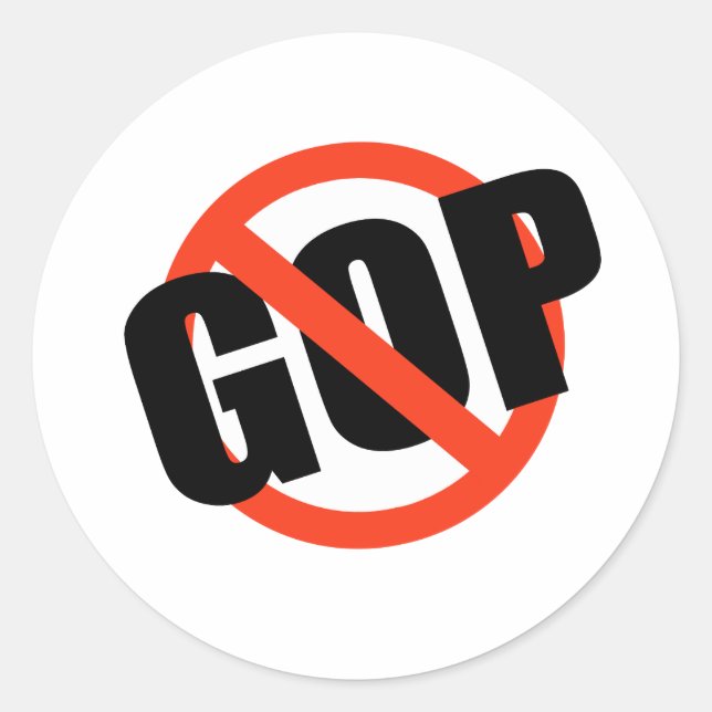 ANTI GOP RUNDER AUFKLEBER (Vorderseite)