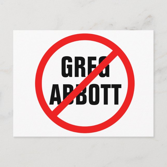 Anti Greg Abbott Texas Demokrat Postkarte (Vorderseite)