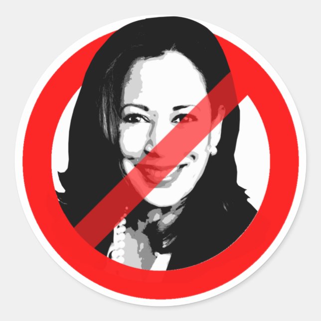 ANTI HARRIS RUNDER AUFKLEBER (Vorderseite)