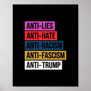 Anti-Hass-Lügen-Rassismus-Faschismus-Widerstand-Pr Poster