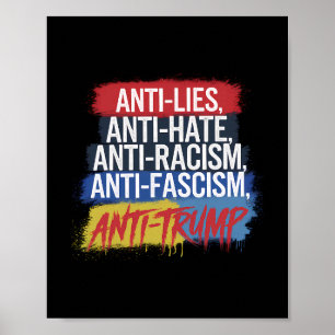 Anti Hass Lügen Rassismus Faschismus Widerstehen P Poster