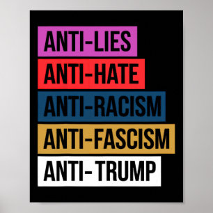 Anti Hate Lies Rassismus Faschismus Widerstand Pro Poster