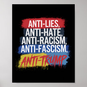 Anti Hate Lies Rassismus Faschismus Widerstand Pro Poster