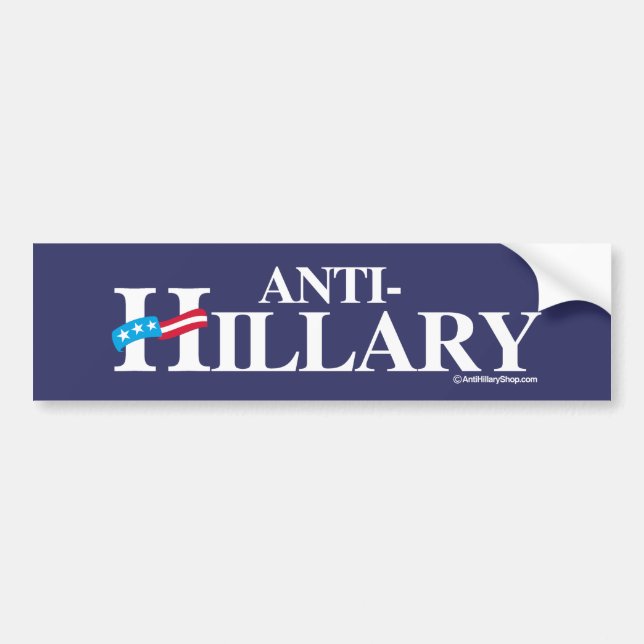 ANTI-HILLARY Fahne - Anti-Hillary - Weiß - .png Autoaufkleber (Vorne)