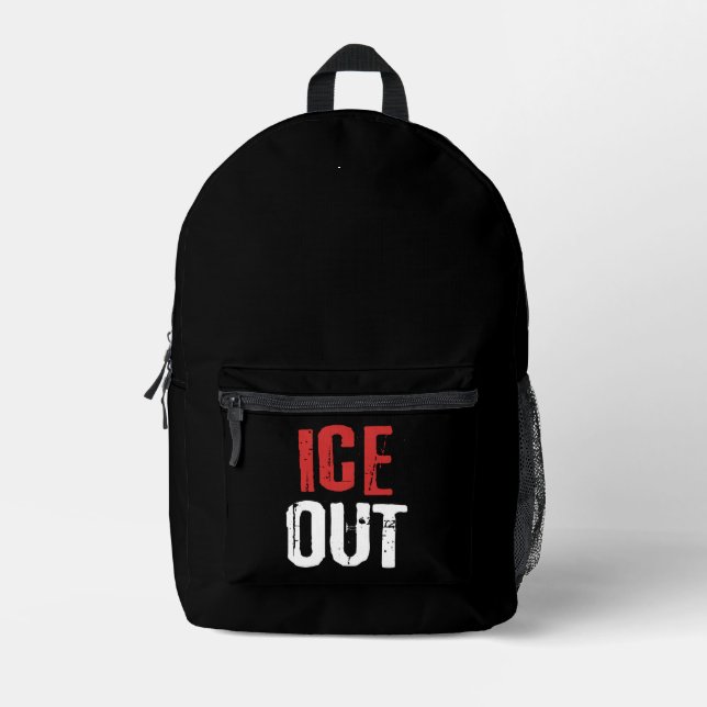 Anti ICE Out Political Activism Protest Bedruckter Rucksack (Vorderseite)