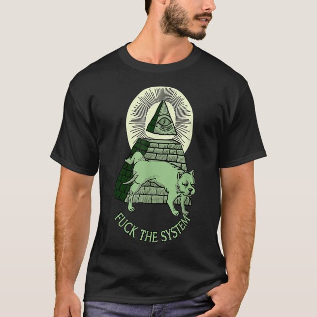 Anti Illuminati NWO alle sehen Auge Pyramide Mason T-Shirt (Vorderseite)