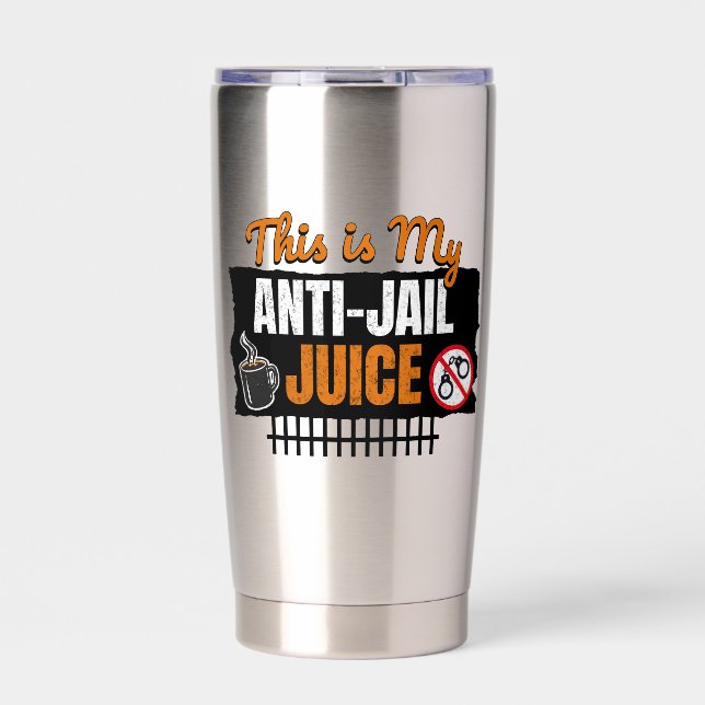 Anti-Jail Juice - Funny Coffee and Caffeine Humor Thermobecher (Vorderseite)