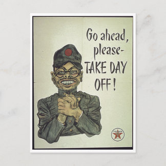 Anti-japanische Propaganda macht sich den Tag frei Postkarte