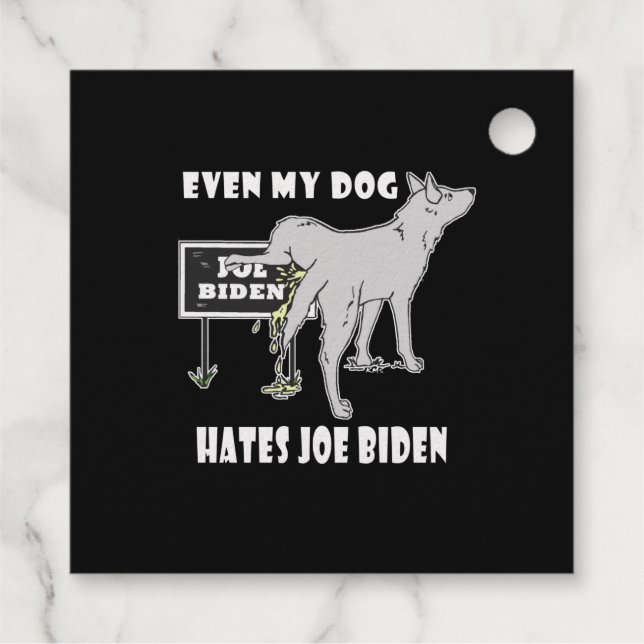 Anti Joe Biden My Dog hasst biden politischen Humo Geschenkanhänger (Rückseite)