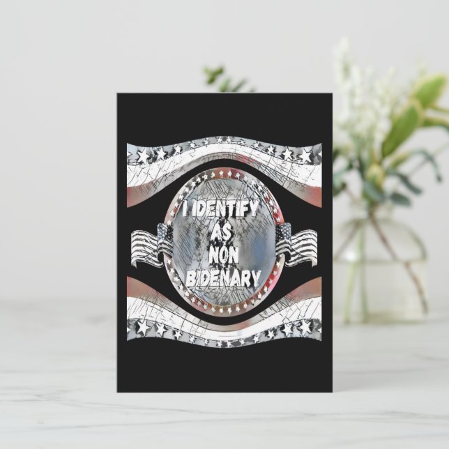 Anti-Joe Biden Zitat, ich identifiziere mich als n Begleitkarte (Stehend Vorderseite)