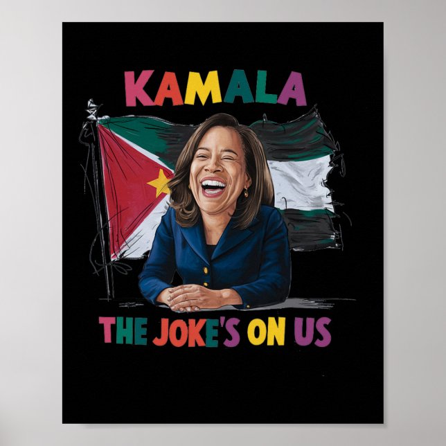 Anti Kamala Harris Palestine Flag Poster (Vorne)