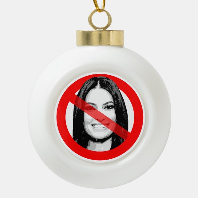 Anti Kimberly Guilfoyle verschwand das Gesicht Keramik Kugel-Ornament (Vorderseite)