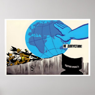 Anti-Kriegs Sowjet Propaganda Poster Kein Atomkrie