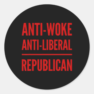 Anti-liberale Republikanische Anti-woke Stimme Kon Runder Aufkleber