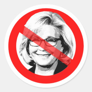 Anti Liz Cheney überquerte das Gesicht Runder Aufkleber
