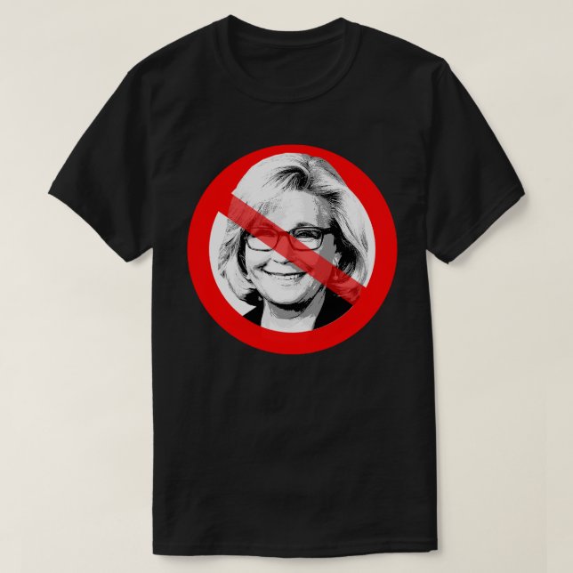 Anti Liz Cheney überquerte das Gesicht T-Shirt (Design vorne)
