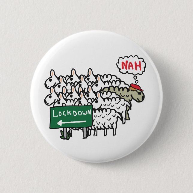 Anti-Lockdown-Schafe Button (Vorderseite)
