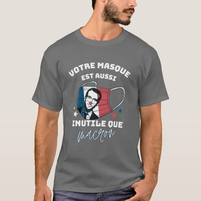 Anti-Macron-Spaß, Anti-Pass Sanitary Frankreich T-Shirt (Vorderseite)