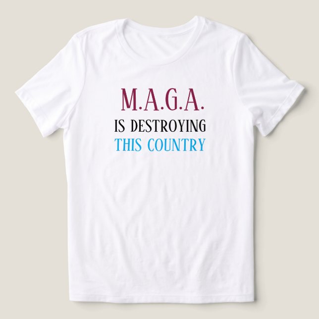 Anti-MAGA-Botschaft Tri-Blend Shirt (Design Vorderseite)
