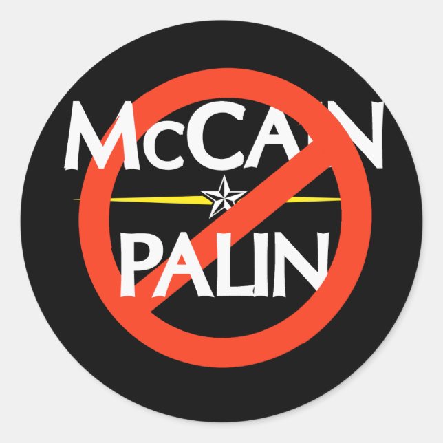 Anti-McCain/Palin-Aufkleber Runder Aufkleber (Vorderseite)