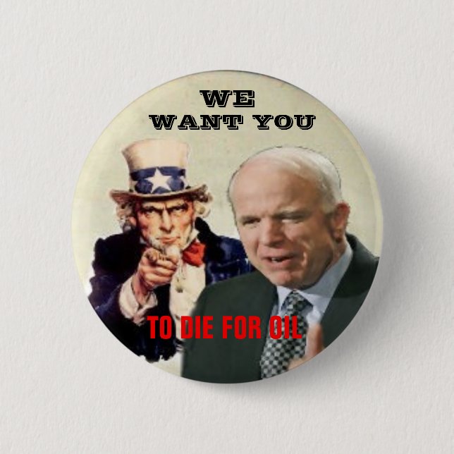 Anti--McCain/Uncle Sam Knopf Button (Vorderseite)
