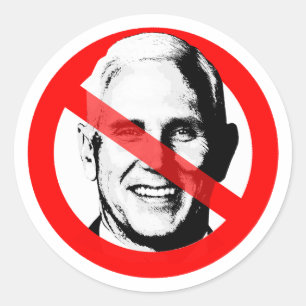 Anti-Mike-Pence-durchgestrichenes-Gesicht Runder Aufkleber