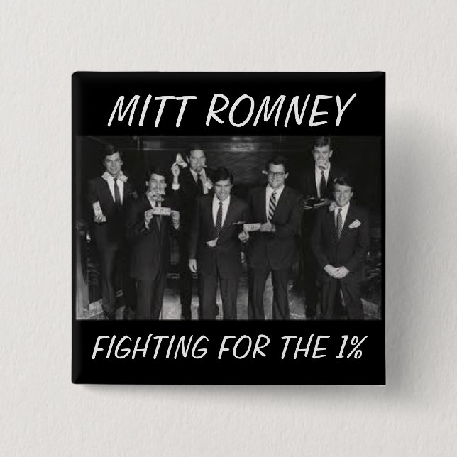 Anti-Mitt Romney Knopf Button (Vorderseite)