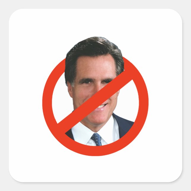 ANTI MITT ROMNEY QUADRATISCHER AUFKLEBER (Vorderseite)