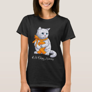 Anti-Mobbing-Bewusstseinsmonat Oranges Band Katze T-Shirt