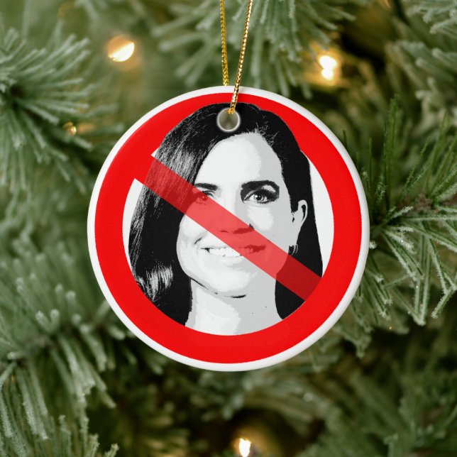Anti Nancy Mace überquert Gesicht Keramik Ornament (Baum)